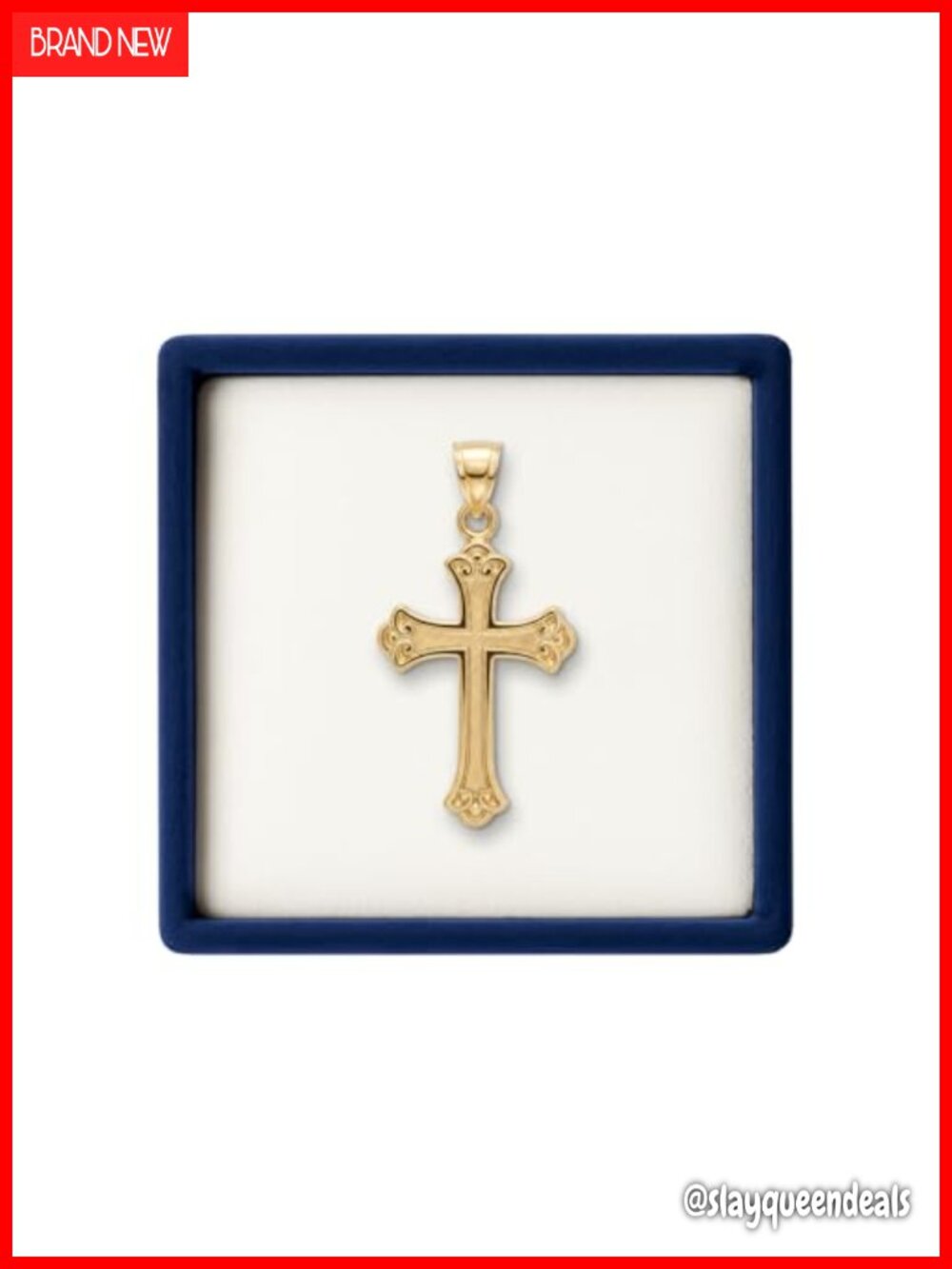 14K Gold Cross Pendant Ornate Handcrafted Religious Jewelry